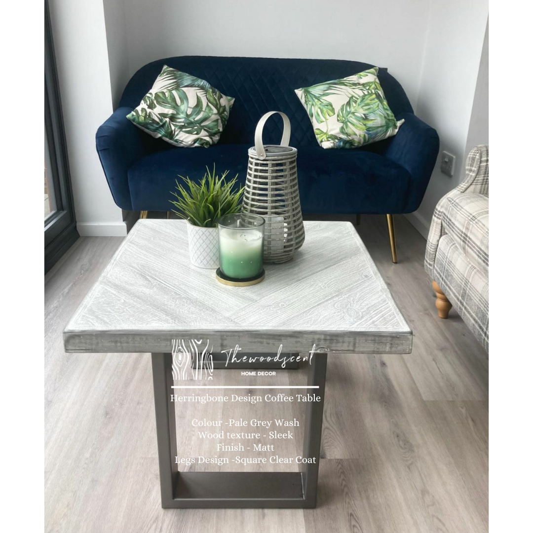 Herringbone Design Reclaimed Wood Coffee Table Industrial Herringbone Design Reclaimed Wood Coffee Table Industrial