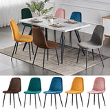 Velvet Dining Chairs Padded Seat Metal Legs Kitchen Home Office