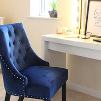 Elegant Tufted Velvet Dining Chair with Nailhead Accents - Luxury and Comfort