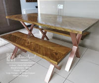 Chevron Design Reclaimed Wood Dining Table