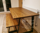 Reclaimed Scaffold Boards Industrial Style Dining Table