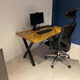 Herringbone Design Reclaimed Wood Industrial Style Desk