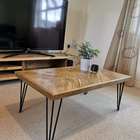 Herringbone Design Reclaimed Wood Coffee Table Industrial Style