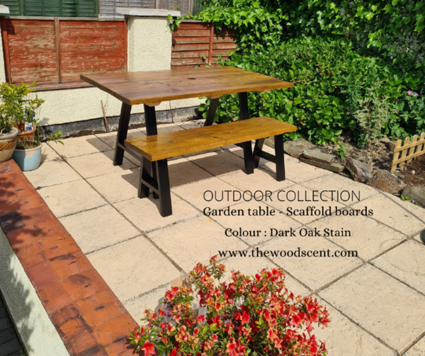 Reclaimed Scaffold Boards Garden Table