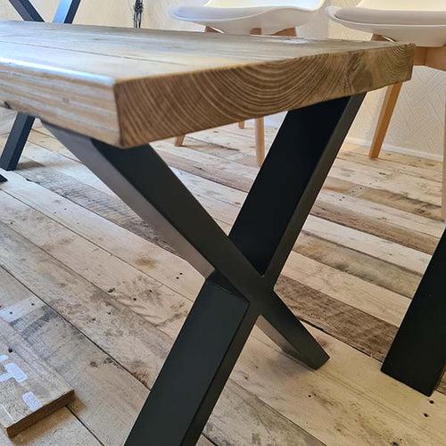 Rustic scaffold board deals table