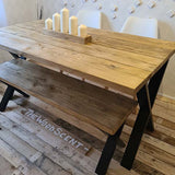 Reclaimed Scaffold Boards Industrial Style Dining Table